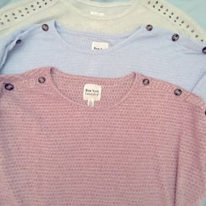 Lot of 3 NWT New York Laundry Fall Lightweight Sweater Blouses Size 3X